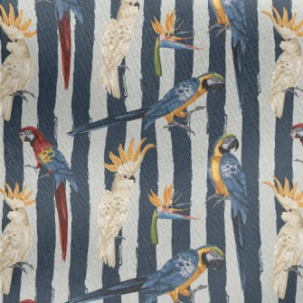 Realistic Hand Drawn Parrot Jersey Backed Fleece