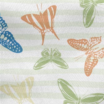 Flying Colorful Butterflies Jersey Backed Fleece