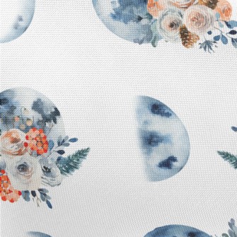 Vintage Moon And Flowers Pongee