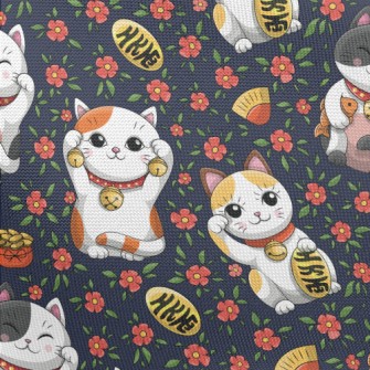 Cartoon Lucky Cat Pongee