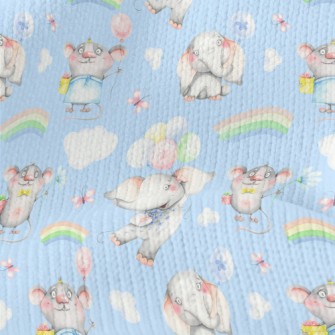 Flying Elephant And Mouse Stretch Jersey