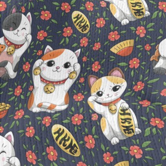 Cartoon Lucky Cat Stretch Jersey