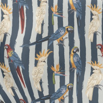 Realistic Hand Drawn Parrot Lightweight Cotton Poplin