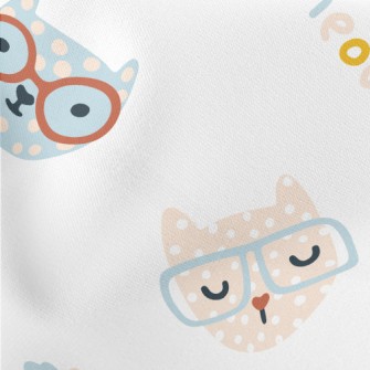Cat With Colored Glasses Lightweight Cotton Poplin