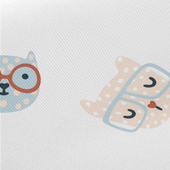 Cat With Colored Glasses Midweight Cotton Poplin