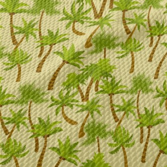 Vibrant Coconut Trees Birdseye Piqué