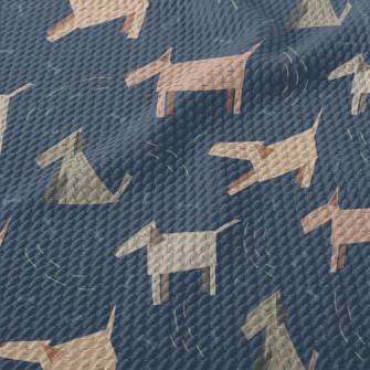 3D Wooden Dog Birdseye Piqué