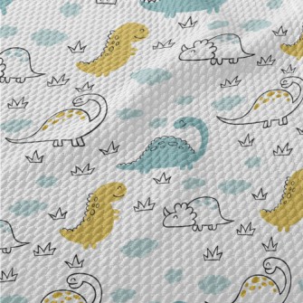 Smiling Dinosaur Birdseye Piqué