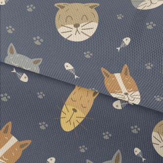 Fish Bone Kitten Waterproof Oxford