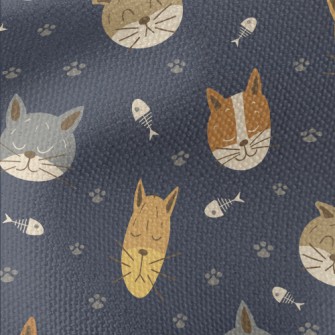 Fish Bone Kitten Waterproof Canvas