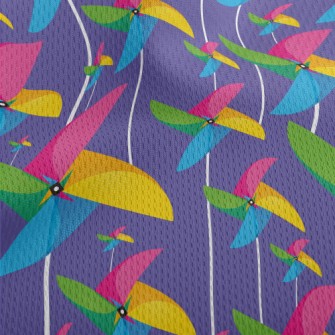 Four Color Stitching Windmill Athletic Mesh Flat Back