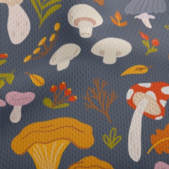 Forest Colorful Mushrooms Athletic Mesh Flat Back