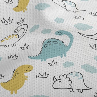 Smiling Dinosaur Athletic Mesh Flat Back