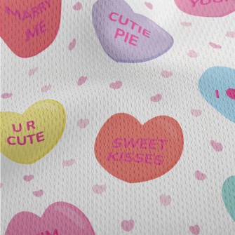 Love Love Text Athletic Mesh Flat Back