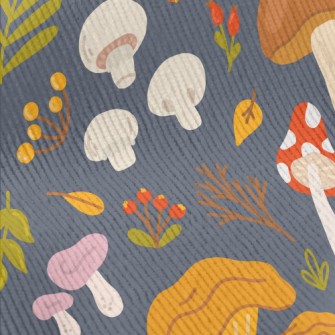 Forest Colorful Mushrooms Standard Corduroy