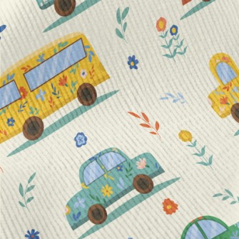 Flower Painted Car Standard Corduroy