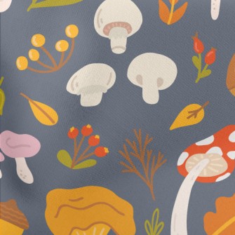 Forest Colorful Mushrooms Stretch Ponte