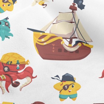 Starfish Octopus Pirate Micro Fleece