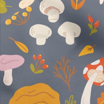 Forest Colorful Mushrooms Micro Fleece