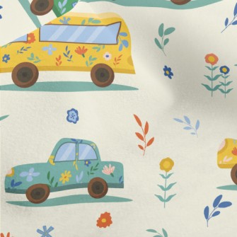 Flower Painted Car Micro Fleece