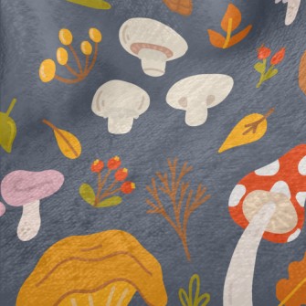 Forest Colorful Mushrooms Minky