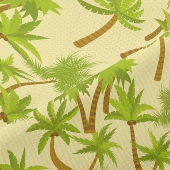 Vibrant Coconut Trees Piqué