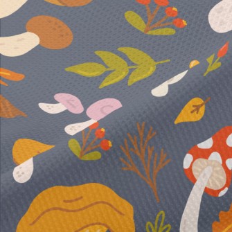 Forest Colorful Mushrooms Piqué