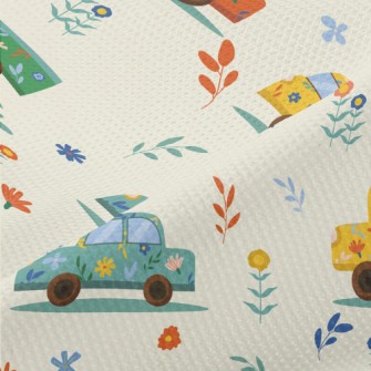 Flower Painted Car Piqué