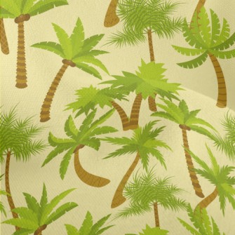 Vibrant Coconut Trees Lightweight Performance Linen