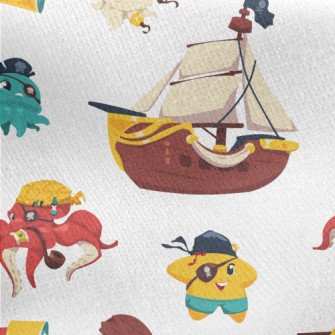 Starfish Octopus Pirate Jersey Backed Fleece