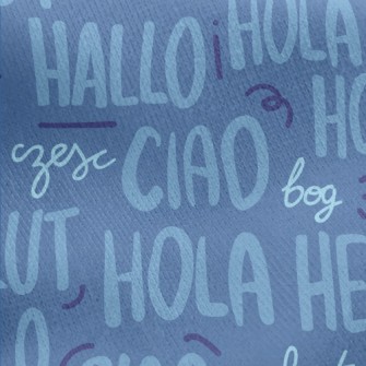 Greeting In English Jersey Backed Fleece