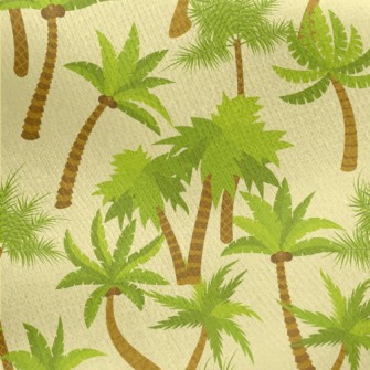 Vibrant Coconut Trees Jersey Backed Fleece