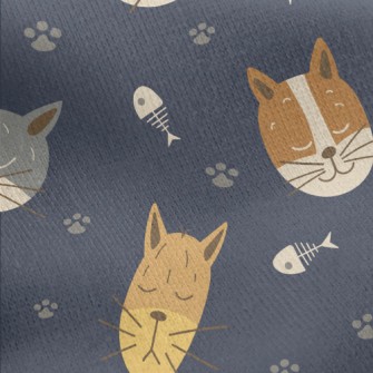 Fish Bone Kitten Jersey Backed Fleece