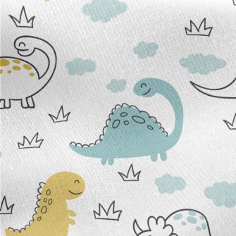 Smiling Dinosaur Jersey Backed Fleece