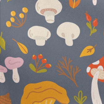 Forest Colorful Mushrooms Pongee