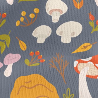 Forest Colorful Mushrooms Stretch Jersey