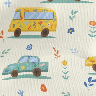 Flower Painted Car Stretch Jersey