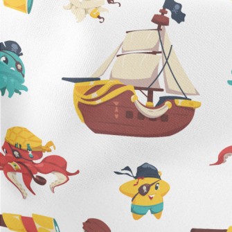 Starfish Octopus Pirate Lightweight Cotton Poplin