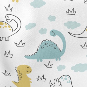 Smiling Dinosaur Lightweight Cotton Poplin