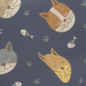 Fish Bone Kitten Midweight Cotton Poplin