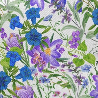Colorful Wildflowers And Herbs Twill