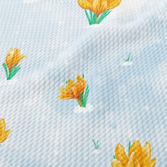 Orange Tulips In The Snow Birdseye Piqué