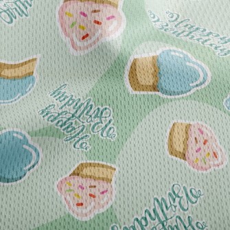 Happy Birthday Cake Athletic Mesh Flat Back