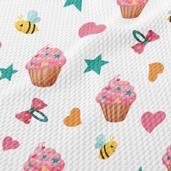 Candy And Bees And Hairpins Birdseye Piqué