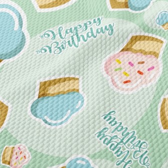 Happy Birthday Cake Birdseye Piqué