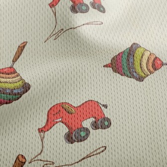 Toy Top And Elephant Athletic Mesh Flat Back