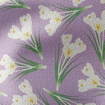 Elegant White Crocus Waterproof Canvas