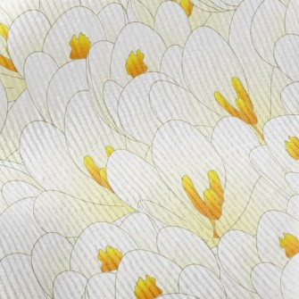 Blooming White Crocuses Standard Corduroy