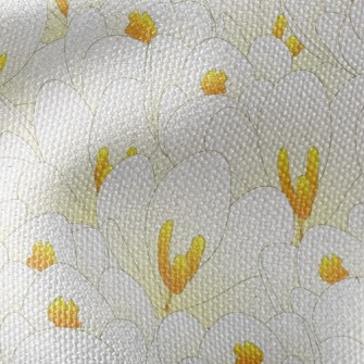 Blooming White Crocuses Waterproof Canvas