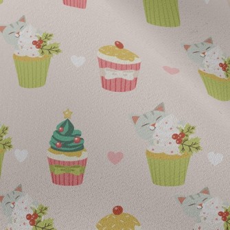 Cute Cat And Christmas Decorat Chiffon